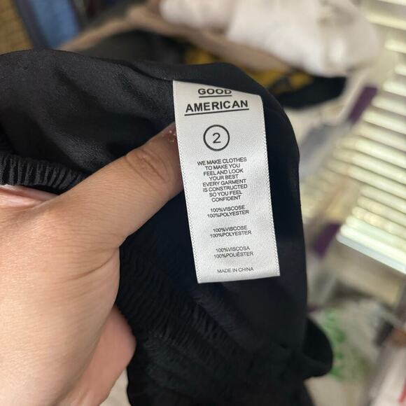 Good American High Rise Wide Leg Sheer Pants Black Size 2 - Picture 5 of 5